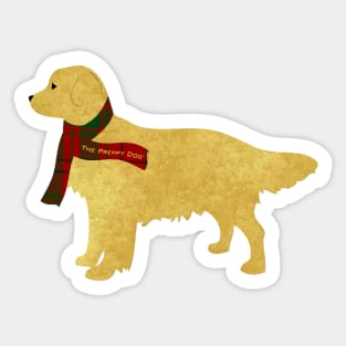 Preppy Golden Retriever - Tartan Plaid Scarf Sticker